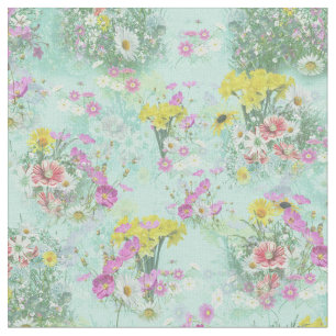 Retro Meadow Classic Flowers Fabric