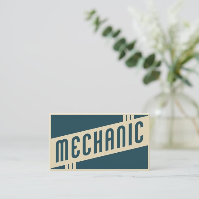 retro mechanic business card (Standing Front)