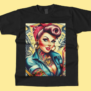 Retro Mechanic Girl T-Shirt