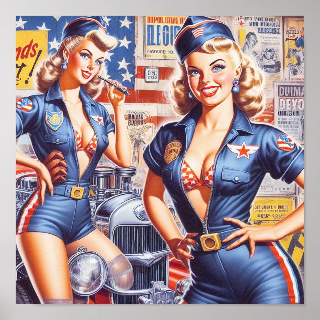 Retro Mechanic Pin-up Poster (Front)