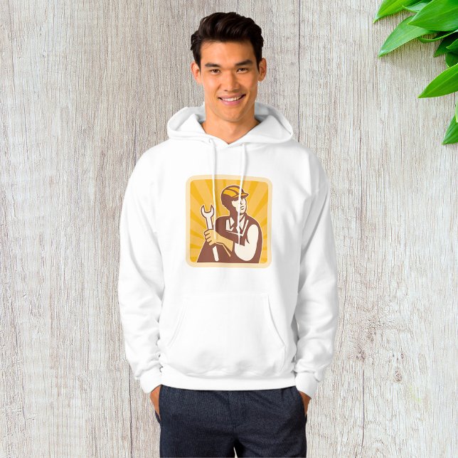 Retro Mechanic With Spanner Hoodie (Creator Uploaded)