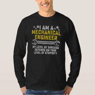 Retro Mechanical Engineer Level Of Sarcasm Enginee T-Shirt