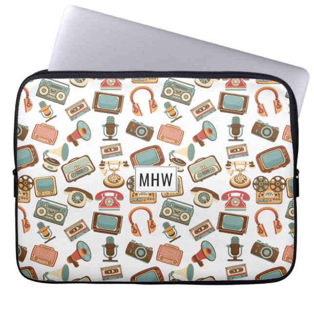 Retro Media custom monogram laptop sleeves (Front)