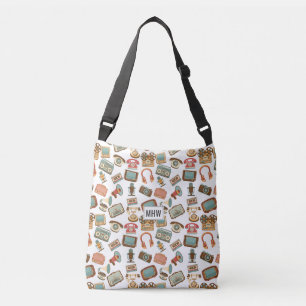 Retro Media Pattern custom monogram bags