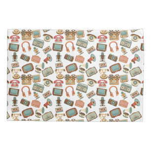 Retro Media Pattern pillowcases