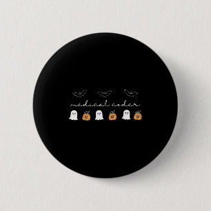 Retro Medical Coder Pumpkin Ghost Worker Halloween 6 Cm Round Badge