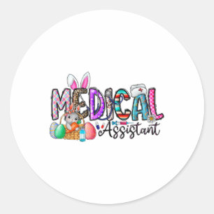 Retro Medical Istant Bunny Eggs Easter Nursing Doc Classic Round Sticker