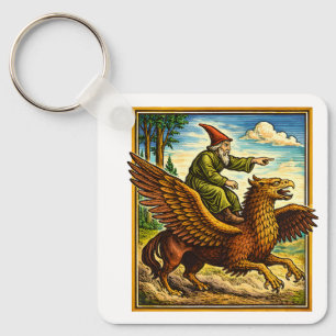 Retro Medieval Snail Rider Fantasy Tee Postcard Key Ring