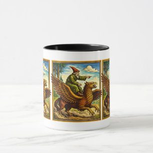 Retro Medieval Snail Rider Fantasy Tee Postcard Mug