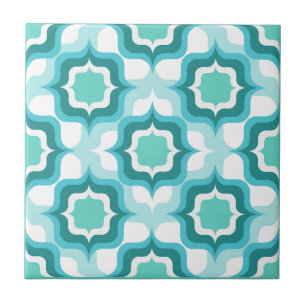 Retro Mediterranean Blue White Tile