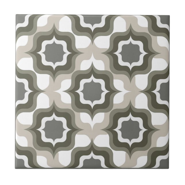Retro Mediterranean Grey White Black Tile (Front)