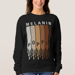 Retro Melanin Poppin Afro Black History Month Cele Sweatshirt