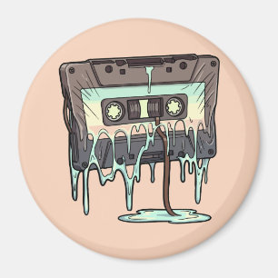 Retro Melting Cassette Tape Vaporwave Magnet