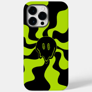Retro melting smile in Lime Green and black Case-Mate iPhone 14 Pro Max Case