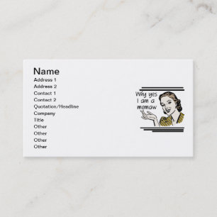 Retro Memaw T-shirts and Gifts Business Card