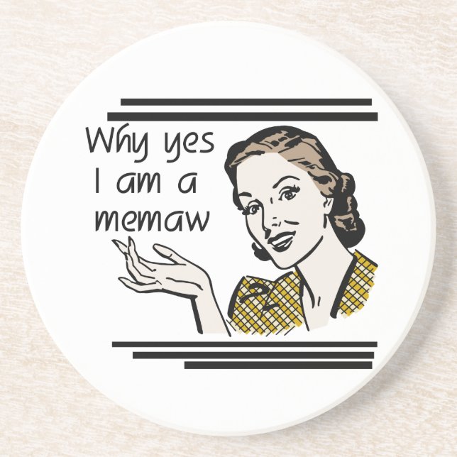Retro Memaw T-shirts and Gifts Coaster (Front)