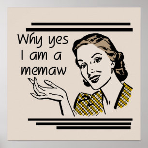 Retro Memaw T-shirts and Gifts Poster