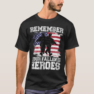 Retro Memorial Day Gift Remember Our Fallen Heroes T-Shirt