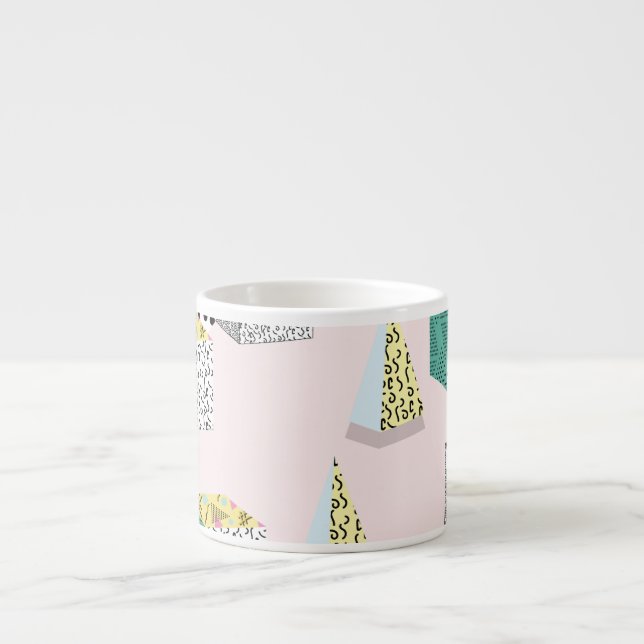 Retro Memphis: 80s-90s Hipster Pattern. Espresso Cup (Front)