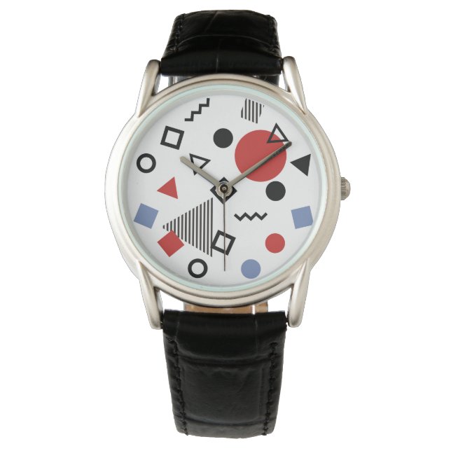 Retro Memphis Design Pattern Watch (Front)