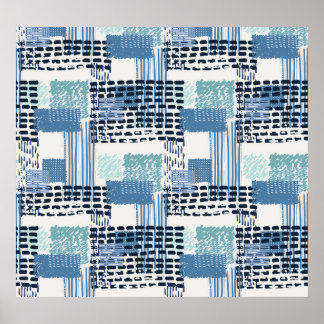 Retro Memphis Doodle Seamless Pattern Poster