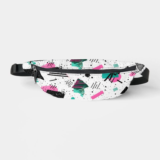 Retro Memphis Geometric Pattern Bum Bags (Front)