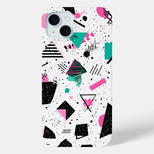 Retro Memphis Geometric Pattern Case-Mate iPhone Case (Back)