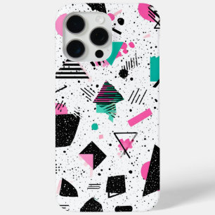 Retro Memphis Geometric Pattern iPhone 15 Pro Max Case