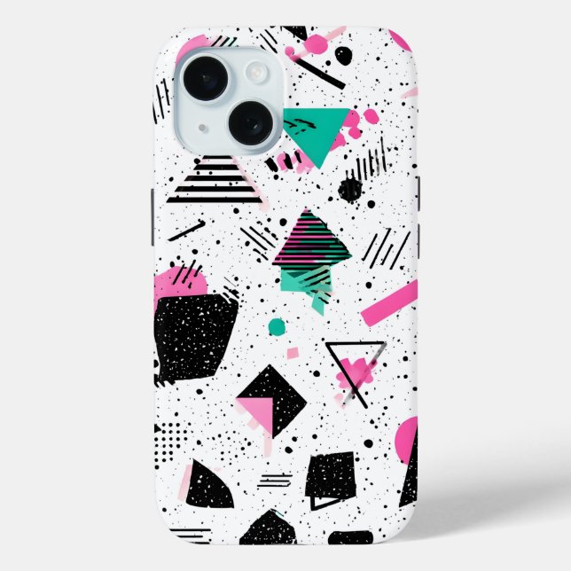 Retro Memphis Geometric Pattern Case-Mate iPhone Case (Back)