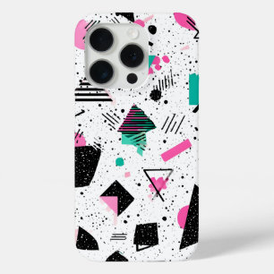 Retro Memphis Geometric Pattern iPhone 15 Pro Case