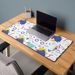 Retro Memphis Geometric Pattern Desk Mat