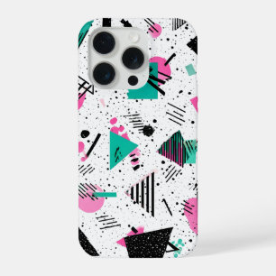Retro Memphis Geometric Pattern iPhone 15 Pro Case