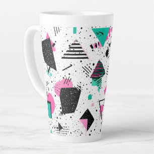 Retro Memphis Geometric Pattern Latte Mug