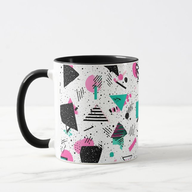 Retro Memphis Geometric Pattern Mug (Left)