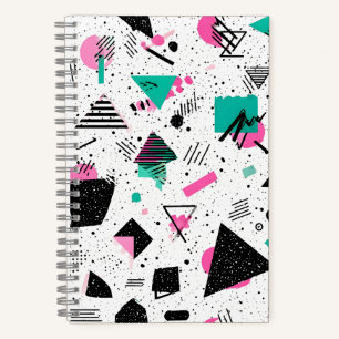 Retro Memphis Geometric Pattern Notebook