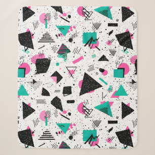 Retro Memphis Geometric Pattern Sherpa Blanket