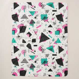 Retro Memphis Geometric Pattern Sherpa Blanket
