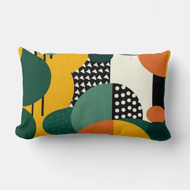 Retro Memphis Geometric Pillow (Front)