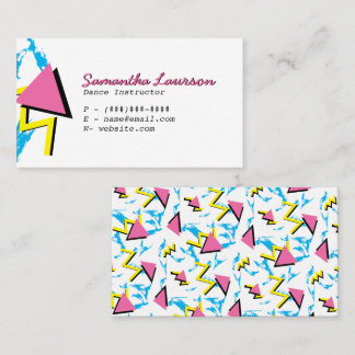 Retro Memphis Inspired Pattern Business Card