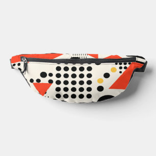 Retro Memphis Style Geometric Red and Black Bum Bags