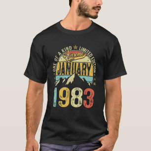 Retro Mens 40th Birthday   40 Years Awesome Januar T-Shirt