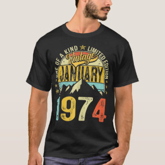 Retro Mens 50th Birthday Gift 50 Years Vintage Jan T-Shirt