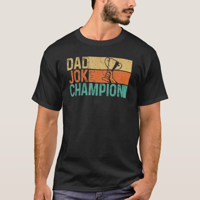 Retro Mens Dad Joke Champion  Father's Day T-Shirt (Front)