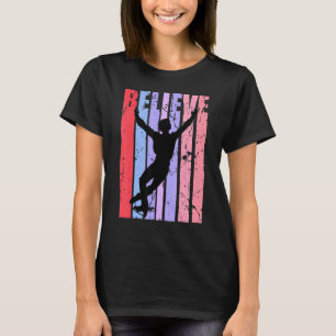 Retro Mens Ice Skating Vintage Male Figure Skater T-Shirt