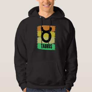 Retro Mens Taurus Zodiac Birthday May April Born V Hoodie
