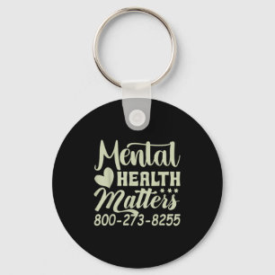 Retro Mental Health S 800-273-8255 Awareness  Key Ring
