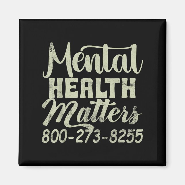 Retro Mental Health S 800-273-8255 Awareness  Magnet (Front)