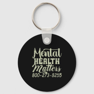 Retro Mental Health S 800-273-8255 - Mental Health Key Ring