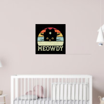 Retro Meowdy Cat Meme Funny Cowboy Cat Hat Gifts 
