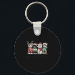 Retro Meowy Christmas Cute Cats With Santa Claus H Key Ring<br><div class="desc">Retro Meowy Christmas Cute Cats With Santa Claus Hat</div>